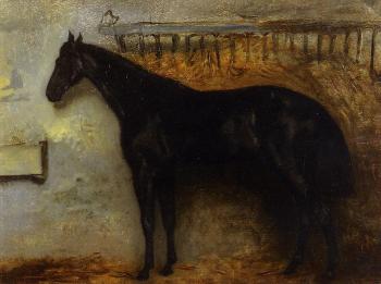 泰奧多爾 蓆裡柯 Black Horse in a Stable